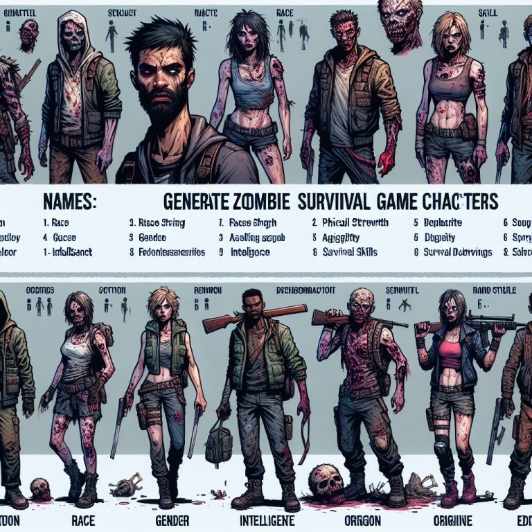 Zombie Game Character Generator